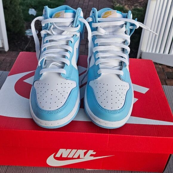 Nike Dunk High Retro UNC BLUE CHILL Mens 7 Womens 8.5 NEW BOX authentic Sneaker - Picture 8 of 14